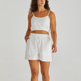 Alani Shirred Bralette - White