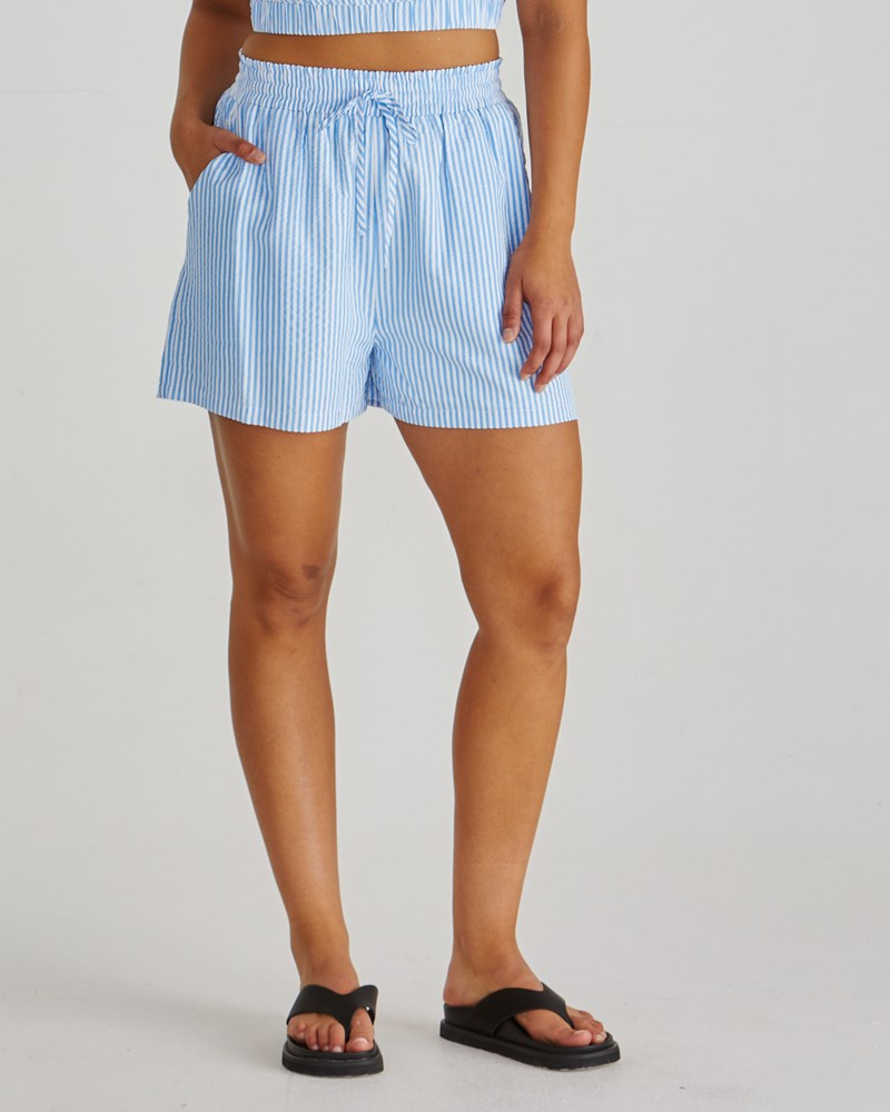 Alani Short - Blue White Stripe