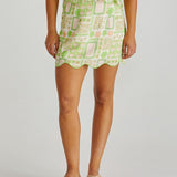 Emmett Scallop Skirt - Green Shell Patchwork