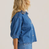 Perri Denim Blouse - Classic Blue Wash