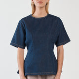 Abi Fitted Denim Tee - Rinse Wash