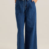 Alissa Foldover Jean - Royal Blue Wash
