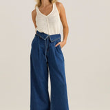 Alissa Foldover Jean - Royal Blue Wash