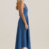 Fernanda Halter Denim Dress - Classic Blue Wash
