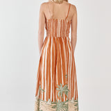 Mina Strapless Dress - Palm Stripe
