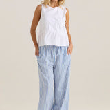 Elin Gathered Tie Top - White