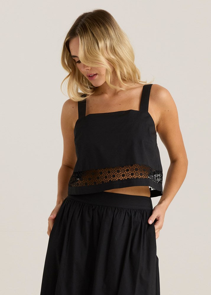 Nixie Lace Crop - Black