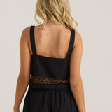 Nixie Lace Crop - Black