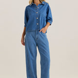 Nuala Wide Leg Jean - Classic Blue Wash