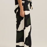 Tarni Satin Pant - Iris Abstract Print