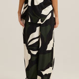 Tarni Satin Pant - Iris Abstract Print