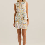 Reo Button Vest - Wayfarer Print