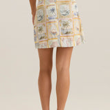 Reo Mini Skirt - Wayfarer Print