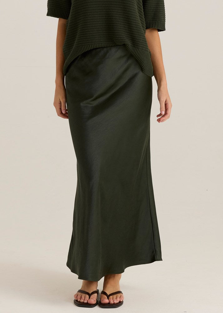Jasper Slip Skirt - Olive