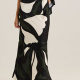 Tarni Satin Slip Skirt - Iris Abstract Print
