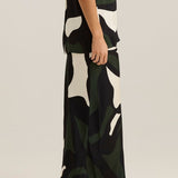 Tarni Satin Slip Skirt - Iris Abstract Print