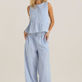 Aziza Pant - Blue/White Stripe