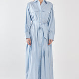 Christa Stripe Shirt Dress - Blue Choc Stripe