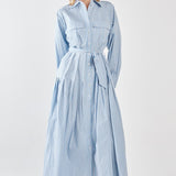 Christa Stripe Shirt Dress - Blue Choc Stripe