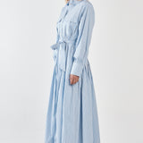 Christa Stripe Shirt Dress - Blue Choc Stripe