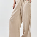 Renee Paper Bag Pant - Beige Black Stripe