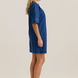 Sylvia Denim Wrap Dress - Classic Blue Wash