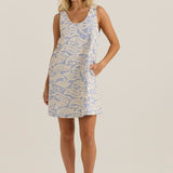 Kaia Shift Dress - Blue/White Stripe
