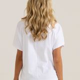 Mira Crochet Tee - White