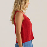 Penn Knit Top - Rust Red