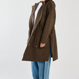 Maxi Hooded Coat - Dark Olive