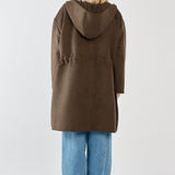 Maxi Hooded Coat - Dark Olive