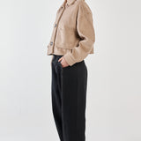 Rochelle Cropped Coat - Mushroom Grey