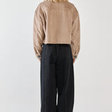Rochelle Cropped Coat - Mushroom Grey