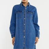 Aveline Denim Shirt Dress