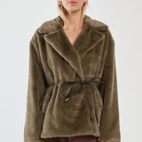 Vivi Fur Jacket - Dark Olive