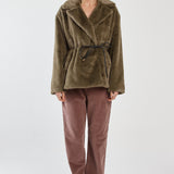Vivi Fur Jacket - Dark Olive
