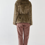 Vivi Fur Jacket - Dark Olive