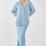 Paula Satin Slip Skirt - Ice Blue