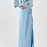 Paula Satin Slip Skirt - Ice Blue