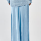 Paula Satin Slip Skirt - Ice Blue