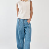 Tonia Knit Vest - Cream/Mushroom