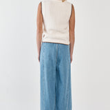 Tonia Knit Vest - Cream/Mushroom