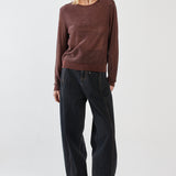 Maiken Lurex Knit Jumper - Chocolate