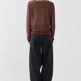 Maiken Lurex Knit Jumper - Chocolate
