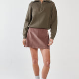 Parco Cord Mini Skirt - Mushroom