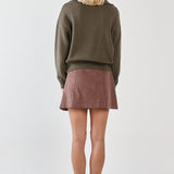 Parco Cord Mini Skirt - Mushroom