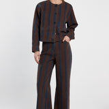Maja Stripe Jean - Choc/Rinse