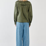 Artha Frill Blouse - Olive