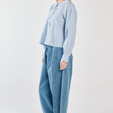 Gypsy Large Collared Shirt - Blue Choc Stripe