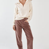 Esti Pointelle Zip Up Knit - Cream